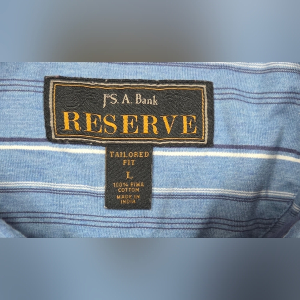 Jos A Bank Reserve Tailored Fit Short Sleeve Polo Shirts Size L Blue Bundle of 2 - Picture 10 of 11